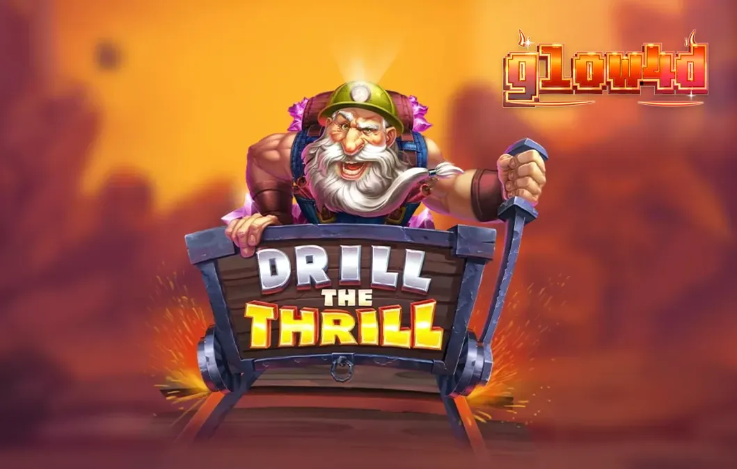 Pemandangan tambang bawah tanah yang penuh dengan bor emas dan permata berkilauan dalam slot Drill The Thrill.